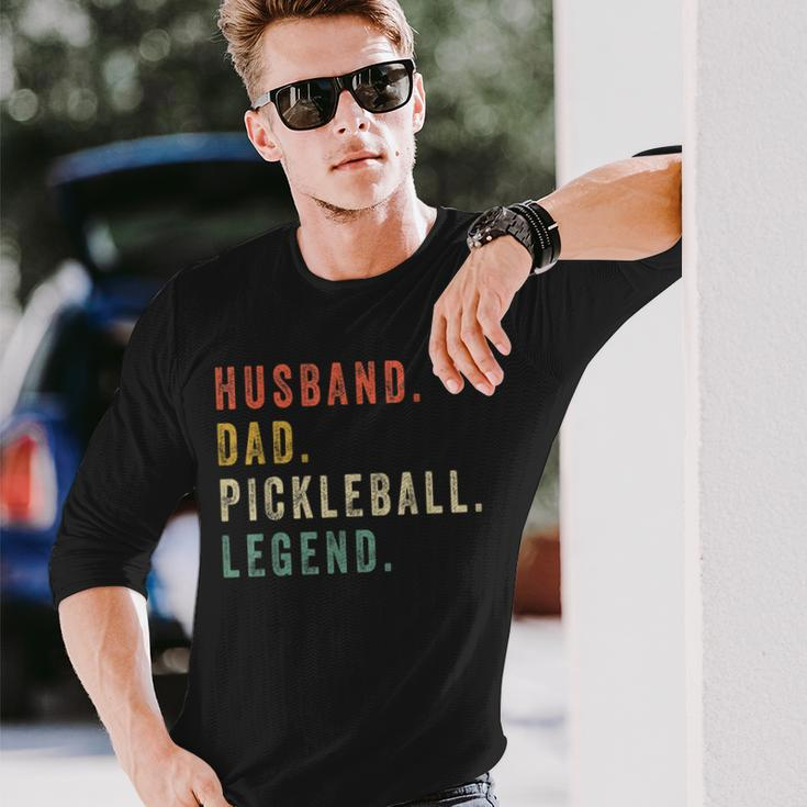 Pickleball Husband Dad Legend Vintage Fathers Day Long Sleeve T-Shirt Gifts for Him