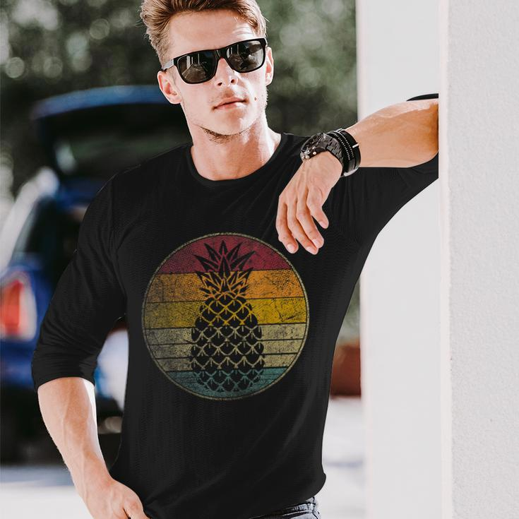 Pineapple Fruit Retro Style Vintage 70S 80S 90S Long Sleeve T-Shirt Gifts for Him