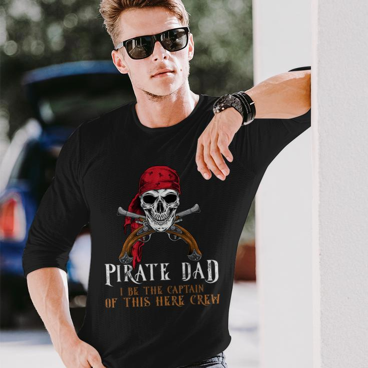 Pirat Papa Ich Bin Der Kapitän Halloween-Kostüm Cool Langarmshirts Geschenke für Ihn
