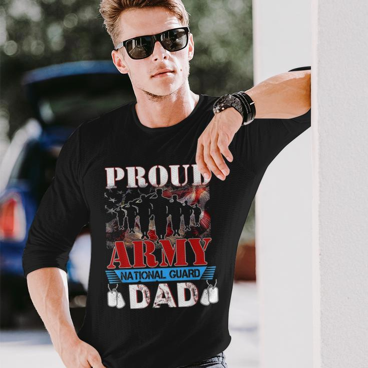 Proud Army National Guard Dad Fathers Day Veteran Long Sleeve T-Shirt Gifts for Him