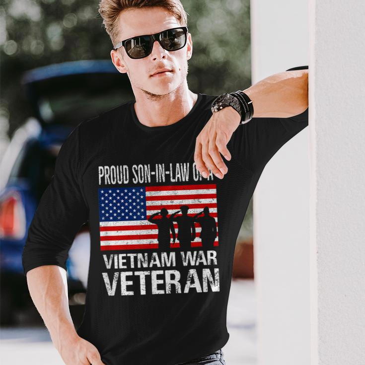 Proud Son-In-Law Vietnam War Veteran Matching Father-In-Law Long Sleeve T-Shirt Gifts for Him