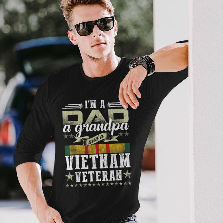 Proud Vietnam Veteran Flag & Military Veterans Day Veteran Long Sleeve T-Shirt Gifts for Him