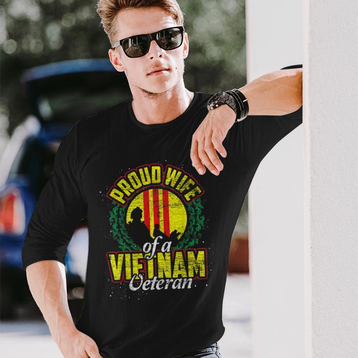 Proud Wife Of A Vietnam Veteran Veterans Day Men Women Long Sleeve T-shirt Graphic Print Unisex Gifts for Him