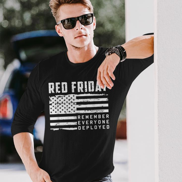 Red Friday Remember Everyone Deployed Veteran Gift Men Women Long Sleeve T-shirt Graphic Print Unisex Gifts for Him