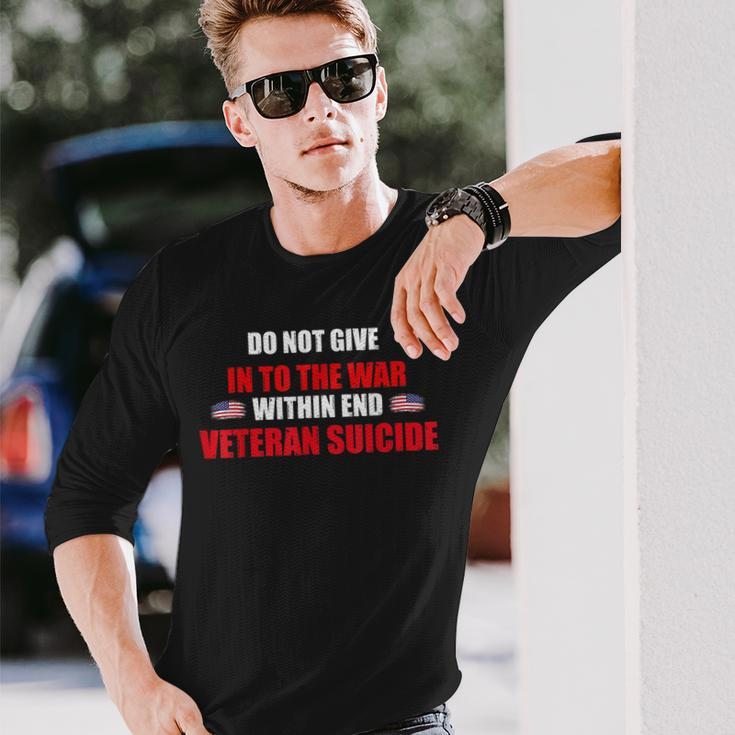 Reduce The Incidence Of Suicide Of American Veteran War Men Women Long Sleeve T-shirt Graphic Print Unisex Gifts for Him