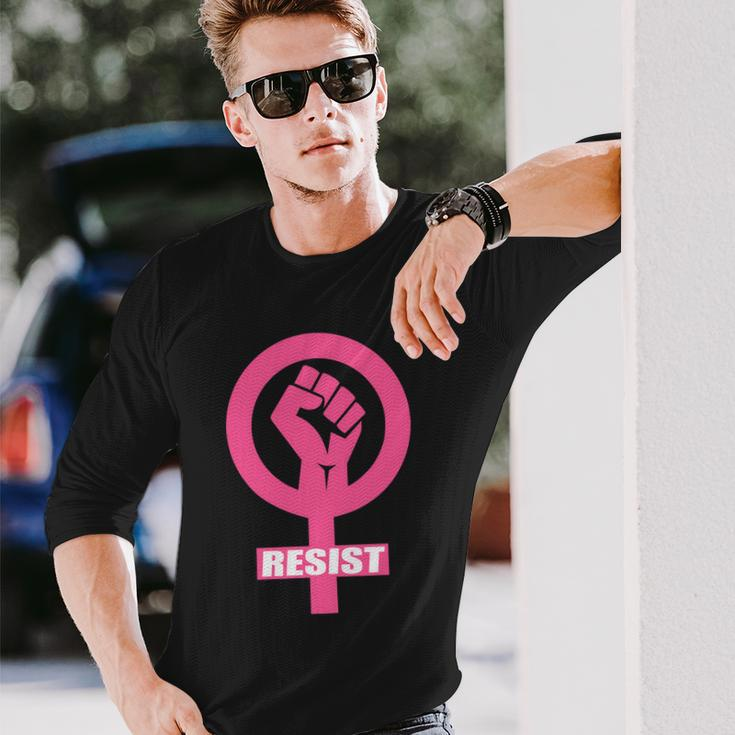 Resist Fist Rights Logo Anti Trump Protest Long Sleeve T-Shirt Gifts for Him
