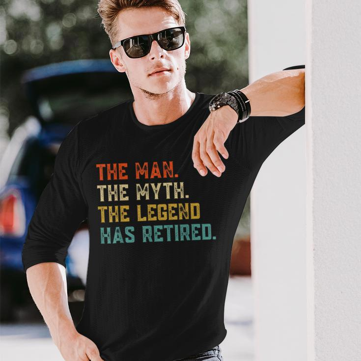 Retired 2023 The Man Myth Legend Has Retired Retirement Long Sleeve T-Shirt Gifts for Him