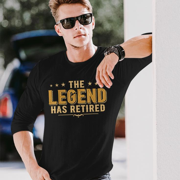 Retirement The Legend Has Retired Humor Long Sleeve T-Shirt Gifts for Him
