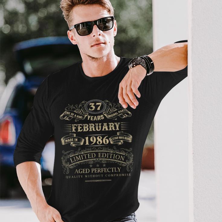 Retro 1986 Geburtstags Langarmshirts, 37 Jahre Vintage Outfit für Frauen & Männer Geschenke für Ihn