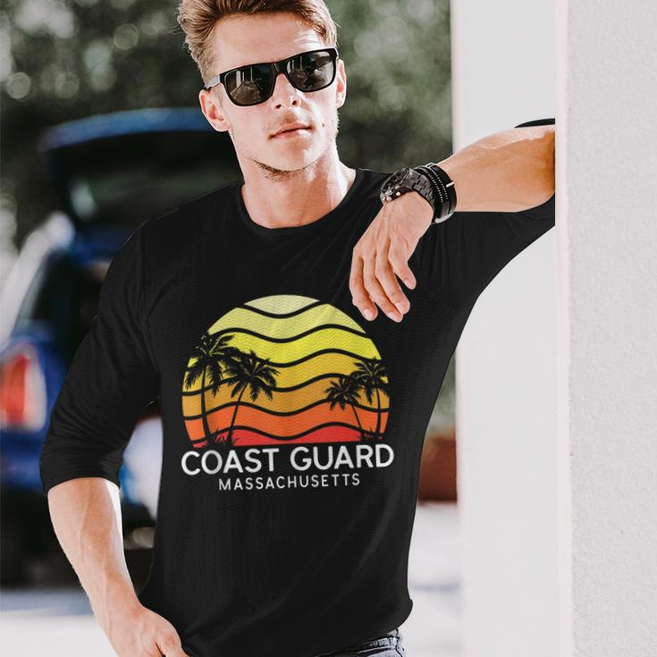 Retro Coast Guard Surf Beach Vintage Palm Venice 70S Long Sleeve T-Shirt Gifts for Him
