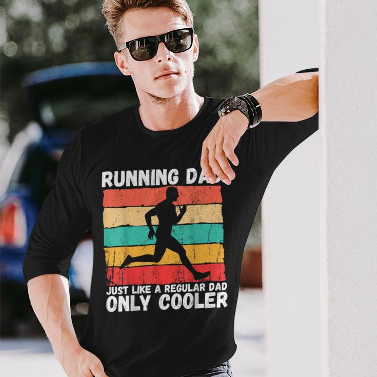 Retro Running Dad Runner Marathon Athlete Humor Outfit Long Sleeve T-Shirt Gifts for Him