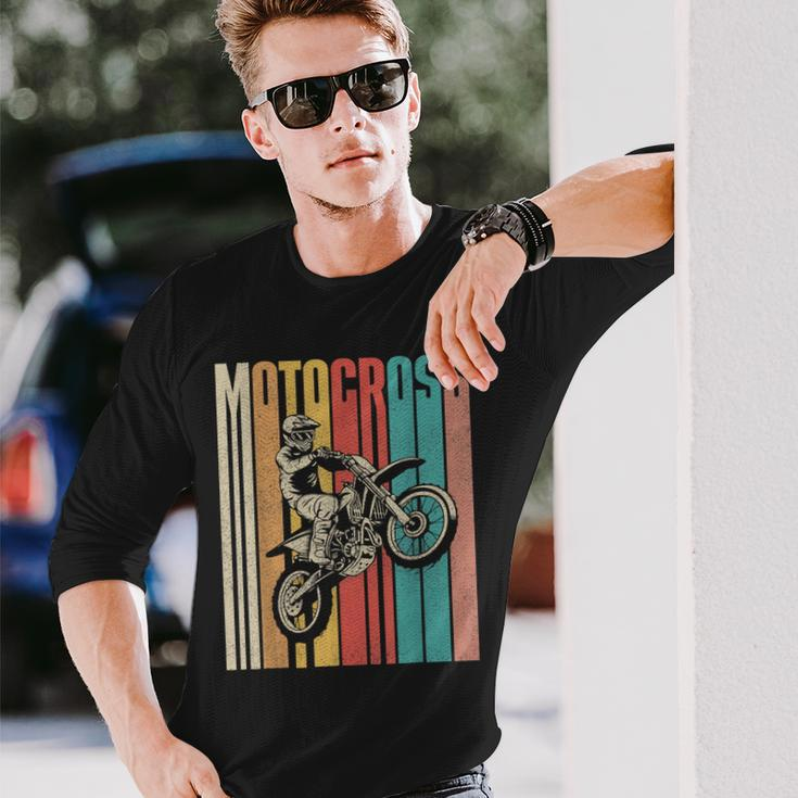 Retro Vintage Dirt Bike Mx Bike Rider Motocross Long Sleeve T-Shirt Gifts for Him