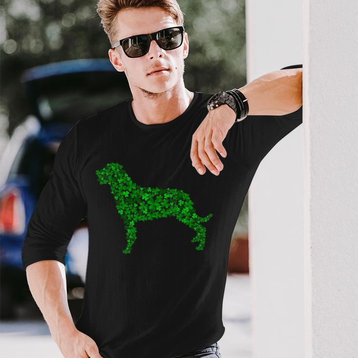 Rottweiler Dog Shamrock Leaf St Patrick Day Long Sleeve T-Shirt Gifts for Him