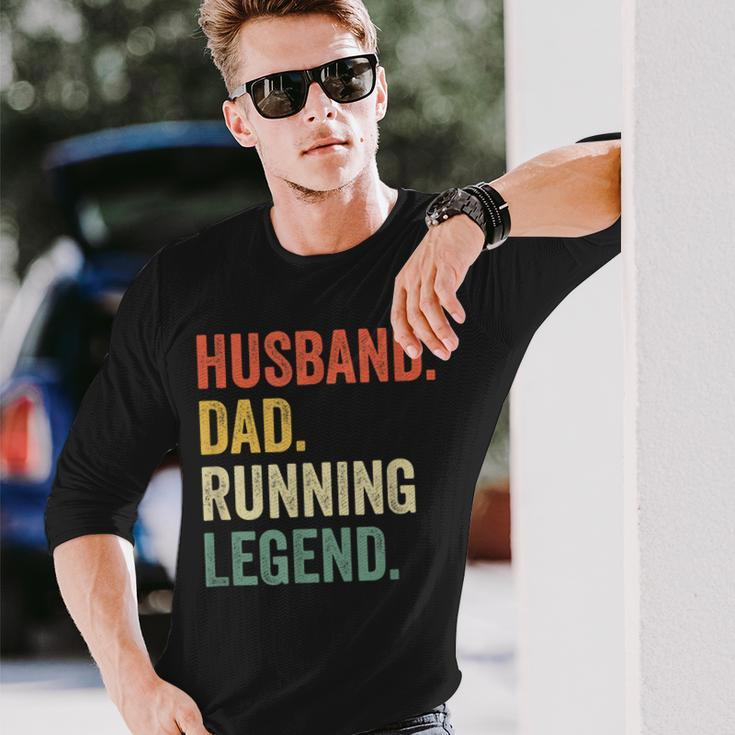 Runner Husband Dad Running Legend Vintage Long Sleeve T-Shirt Gifts for Him