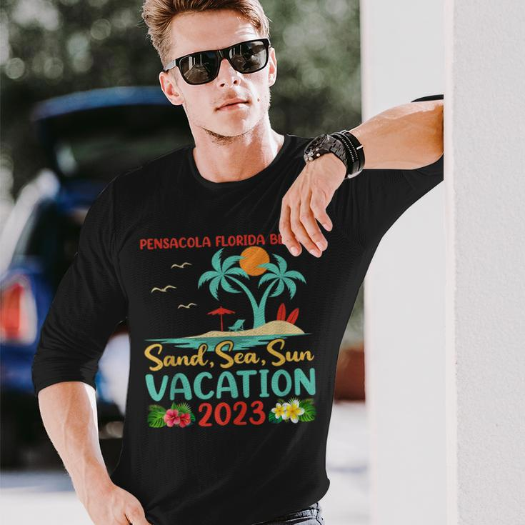 Sand Sea Sun Vacation 2023 Pensacola Florida Beach Long Sleeve T-Shirt T-Shirt Gifts for Him