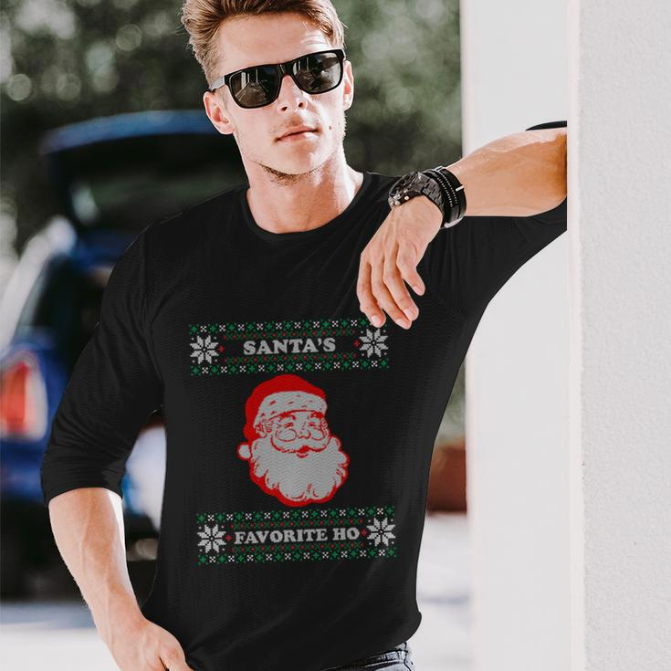 Santas Favorite Ho Inappropriate Ugly Christmas Sweater Long Sleeve T-Shirt Gifts for Him