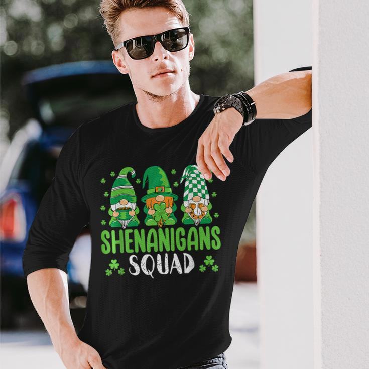 Shenanigans Squad St Patricks Day Gnomes Lover Long Sleeve T-Shirt Gifts for Him