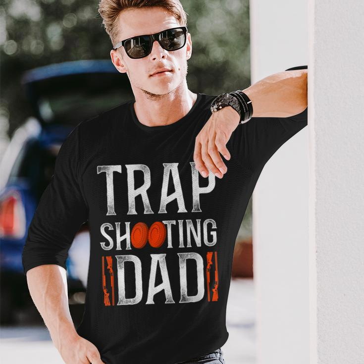 Shotgun Skeet Trap Clay Pigeon Shooting Dad Father Vintage Long Sleeve T-Shirt Gifts for Him