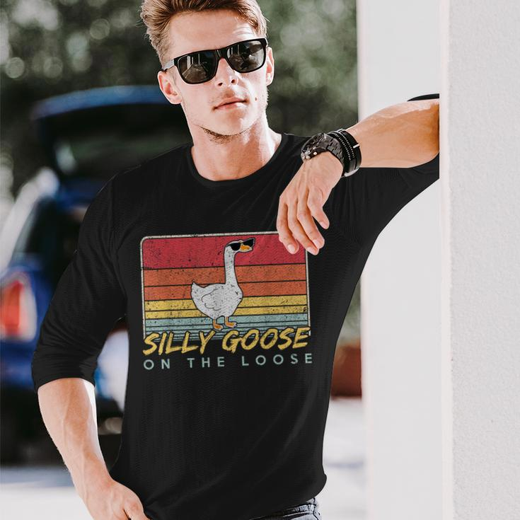 Silly Goose On The Loose Silly Goose University Long Sleeve T-Shirt T-Shirt Gifts for Him