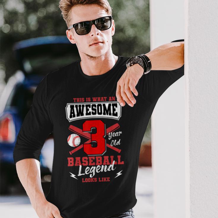 So Sieht Eine Fantastische 3-Jährige Baseball-Legende Aus Langarmshirts Geschenke für Ihn