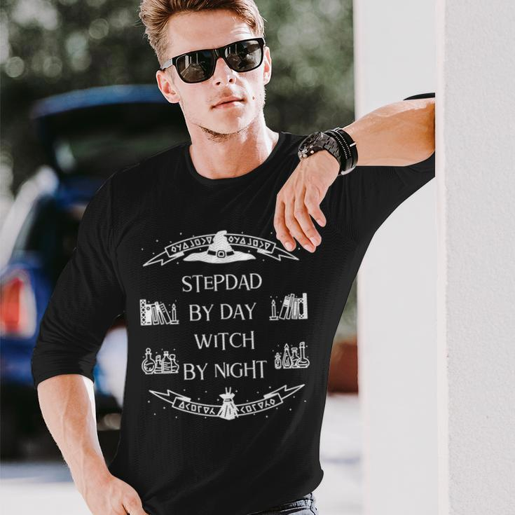 Stepdad By Day Witch By Night Halloween Stepdad S Long Sleeve T-Shirt T-Shirt Gifts for Him