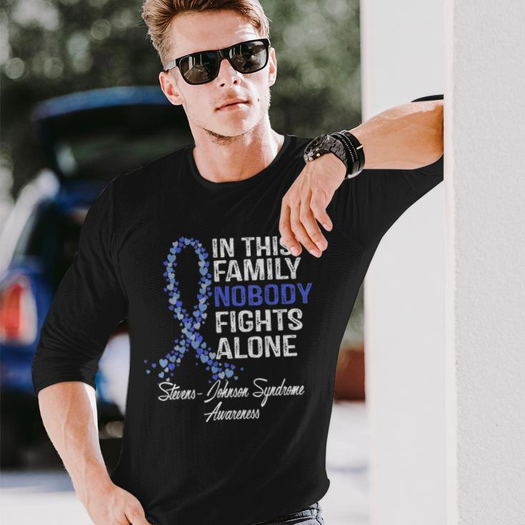 Stevens Johnson Syndrome Awareness Nobody Fights Alone Long Sleeve T-Shirt Gifts for Him