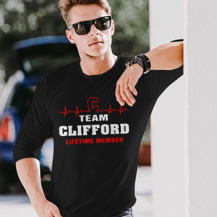 Team Clifford Lifetime Member Surname Clifford Name Long Sleeve T-Shirt Gifts for Him
