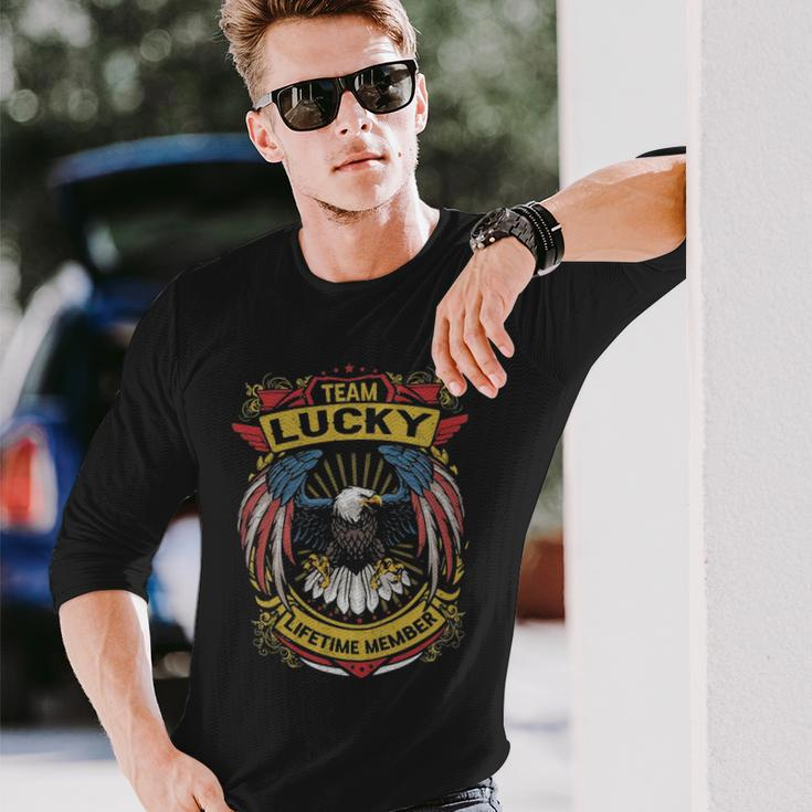 Team Lucky Lifetime Member Lucky Last Name Long Sleeve T-Shirt Gifts for Him