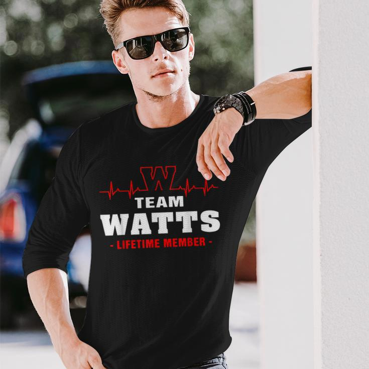 Team Watts Lifetime Member Surname Last Name Long Sleeve T-Shirt Gifts for Him