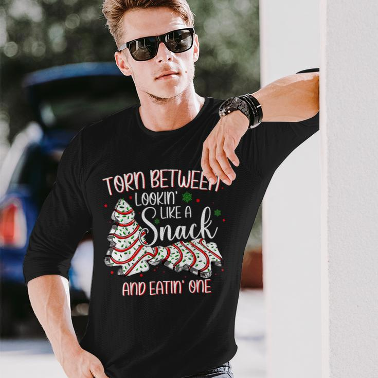 Torn Between Looking Like A Snack Or Eating One Christmas V2 Men Women Long Sleeve T-shirt Graphic Print Unisex Gifts for Him