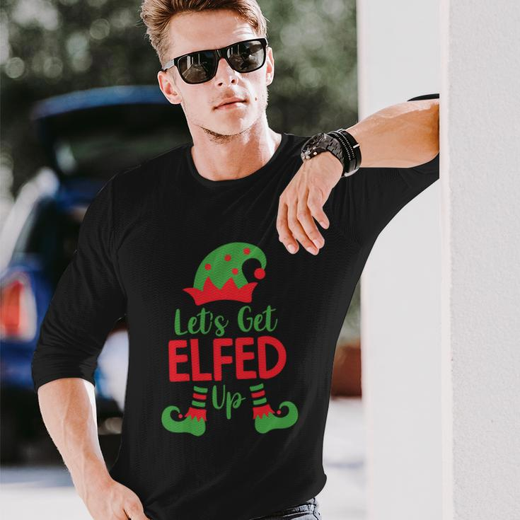 Ugly Christmas Great Lets Get Elfed Up Long Sleeve T-Shirt Gifts for Him