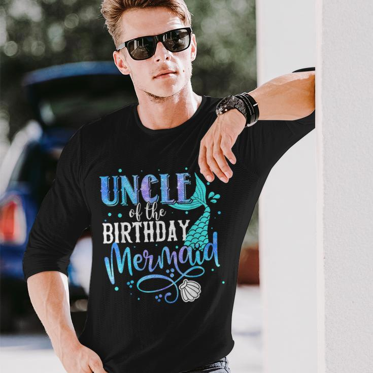 Uncle Of The Birthday Mermaid Matching Party Squad Long Sleeve T-Shirt T-Shirt Gifts for Him