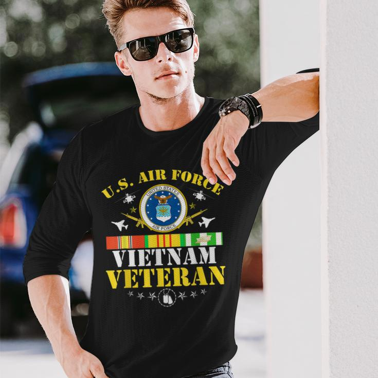 Us Air Force Vietnam Veteran Usa Flag Vietnam Vet Flag Long Sleeve T-Shirt Gifts for Him