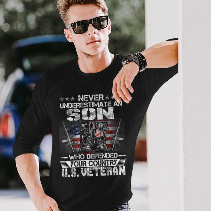 Us Veteran Son Veterans Day Us Patriot Patriotic Long Sleeve T-Shirt Gifts for Him