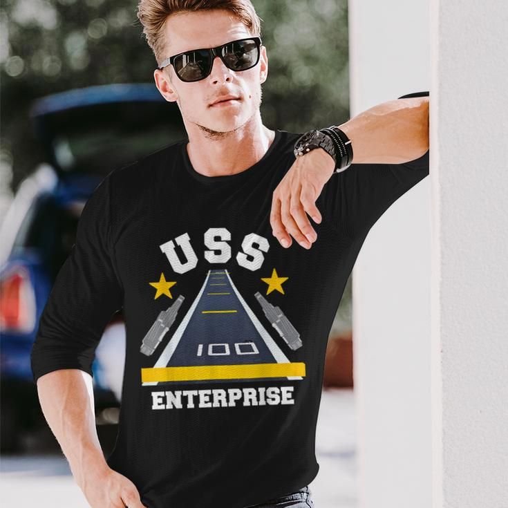 Uss Enterprise Aircraft Carrier Military Veteran Long Sleeve T-Shirt Gifts for Him