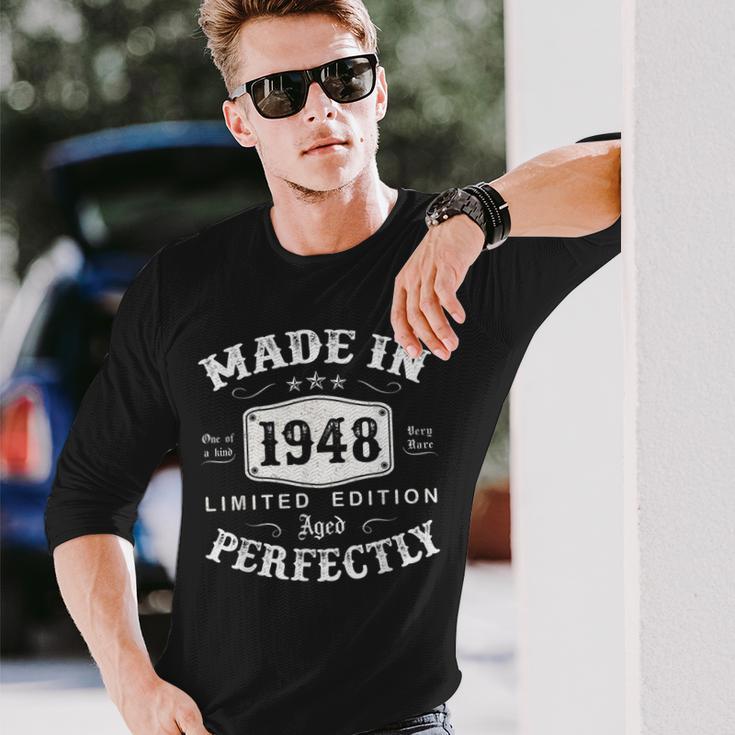 Vintage 1948 Made In 1948 75 Geburtstag Mann Frau 75 Jahre V2 Langarmshirts Geschenke für Ihn