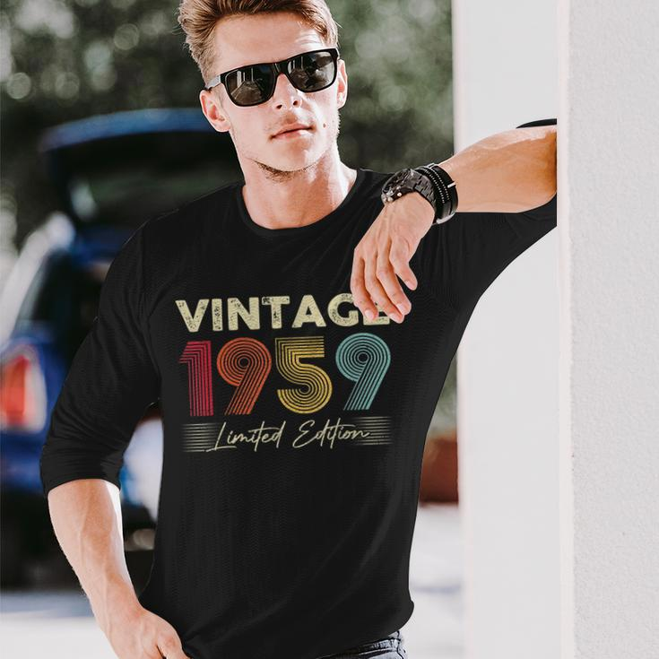 Vintage 1959 Wedding Anniversary Born In 1959 Birthday Party Long Sleeve T-Shirt Gifts for Him