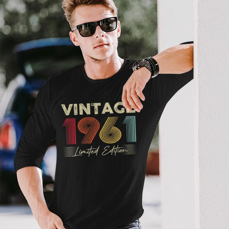 Vintage 1961 Wedding Anniversary Born In 1961 Birthday Party V2 Long Sleeve T-Shirt Gifts for Him