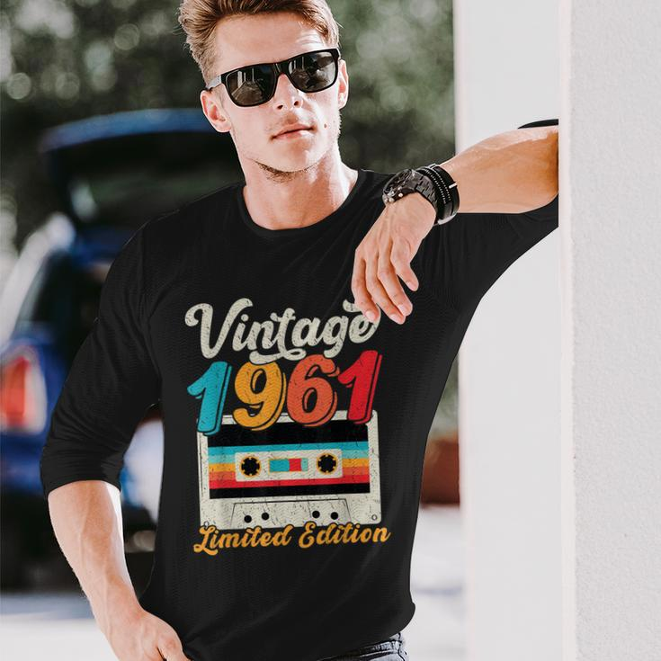 Vintage 1961 Wedding Anniversary Born In 1961 Birthday Party V3 Long Sleeve T-Shirt Gifts for Him