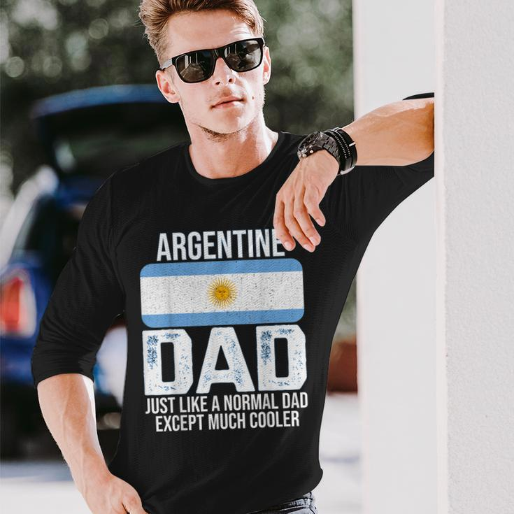Vintage Argentine Dad Argentina Flag Fathers Day Long Sleeve T-Shirt Gifts for Him