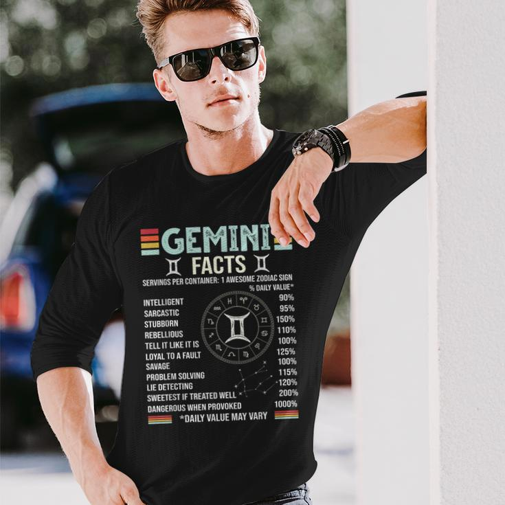 Vintage Astrology May June Birthday Zodiac Sign Retro Gemini Long Sleeve T-Shirt T-Shirt Gifts for Him