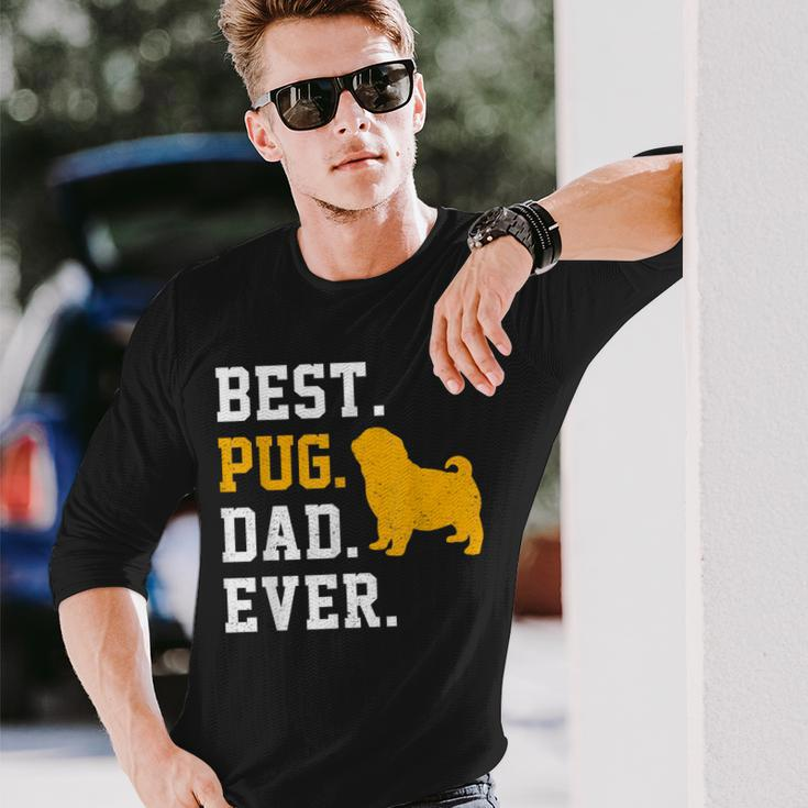 Vintage Best Pug Dad Ever Fathers Day Dog Long Sleeve T-Shirt T-Shirt Gifts for Him