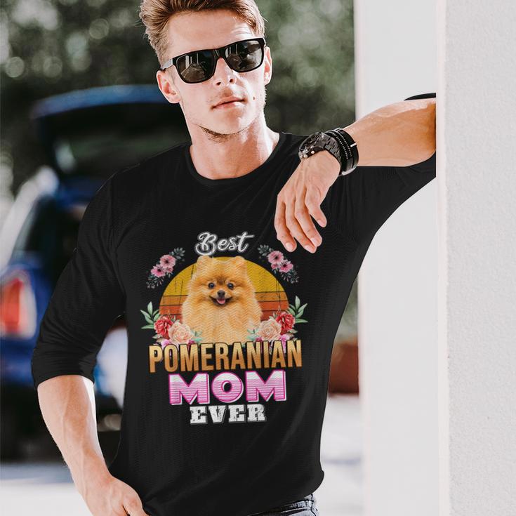 Vintage Beste Pommersche Mutter Tee, Hund Mama Muttertag Langarmshirts Geschenke für Ihn