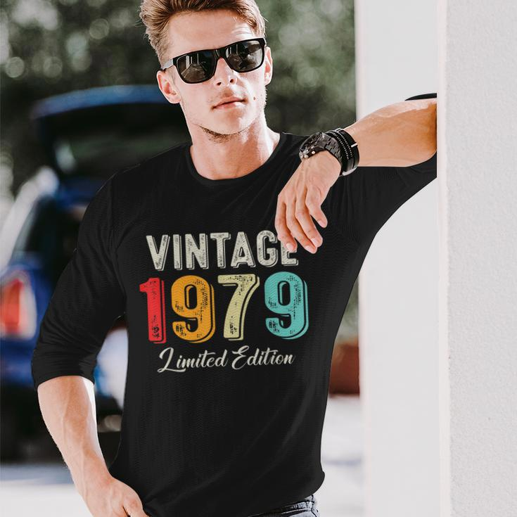 Vintage Born In 1979 Birthday Year Party Wedding Anniversary Long Sleeve T-Shirt Gifts for Him
