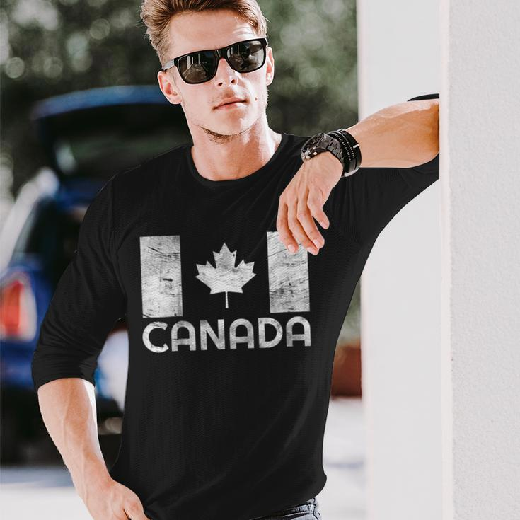 Vintage Canada Flag Shirt Canada Day V3 Long Sleeve T-Shirt T-Shirt Gifts for Him