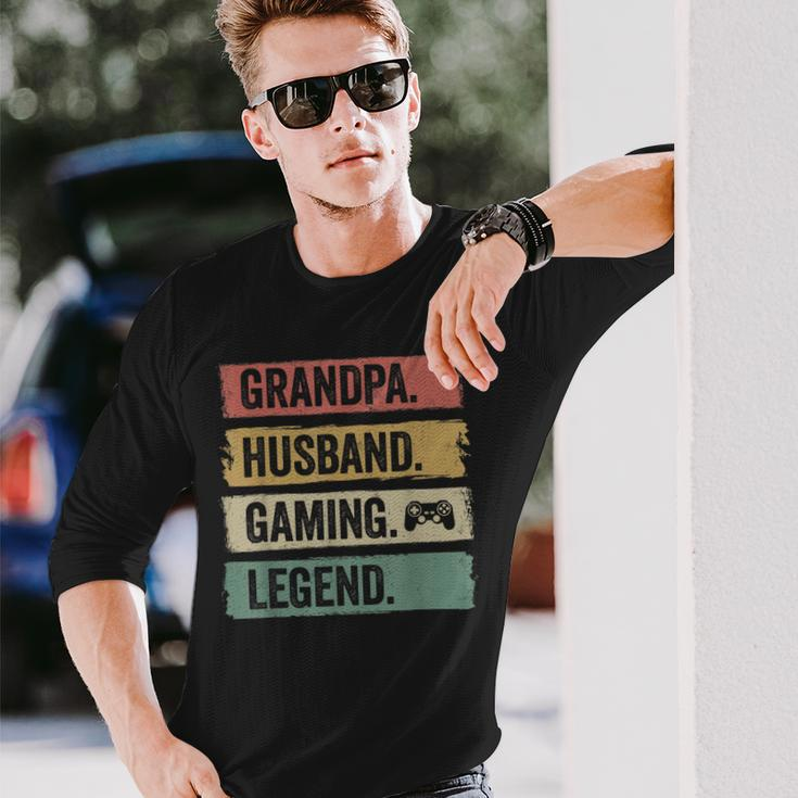 Vintage Ehemann Opa Gaming Legende Gamer Opa Langarmshirts Geschenke für Ihn