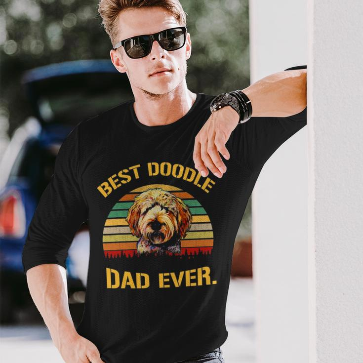 Vintage Goldendoodle Dad Best Doodle Dad Ever V2 Long Sleeve T-Shirt Gifts for Him