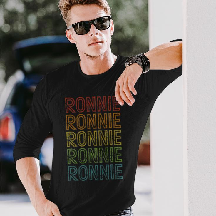 Vintage Ronnie Cool Name Birthday Long Sleeve T-Shirt Gifts for Him