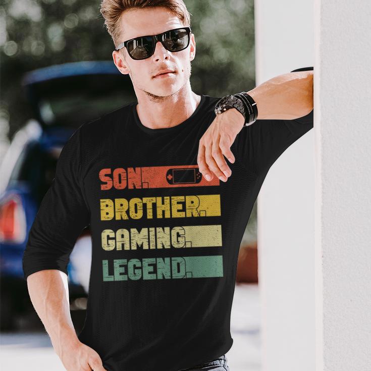 Vintage Sohn Bruder Gaming Legende Retro Video Gamer Junge Langarmshirts Geschenke für Ihn