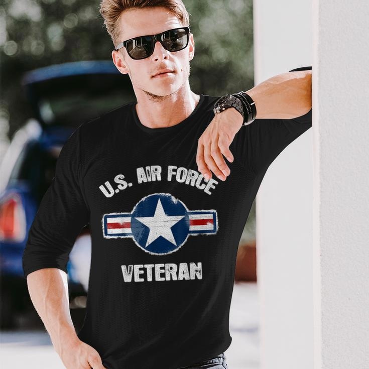 Vintage Us Air Force Veteran Vintage Usaf Veteran Long Sleeve T-Shirt Gifts for Him